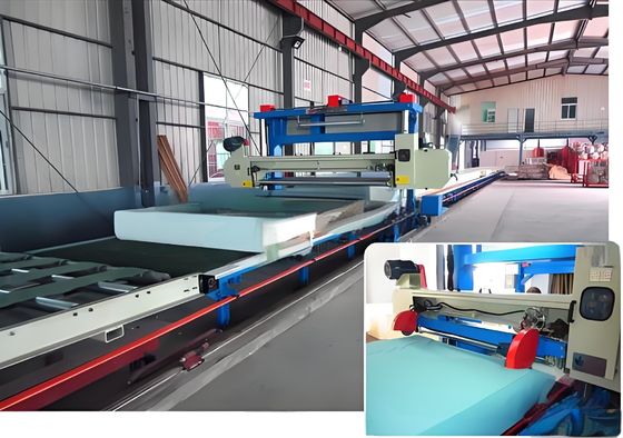 1650mm 블레이드 길이 7.5KW 수평 폼 절단 기계 Mitsubishi 세르보 모터 PLC 제어